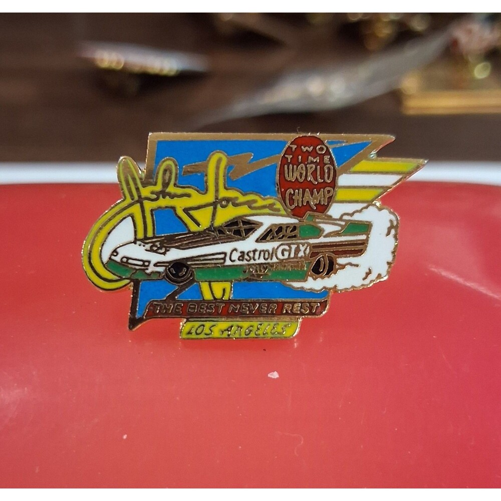 JOHN FORCE 2 TIME FUNNY CAR CHAMPION NHRA DRAG RACING HAT PIN LAPEL PIN